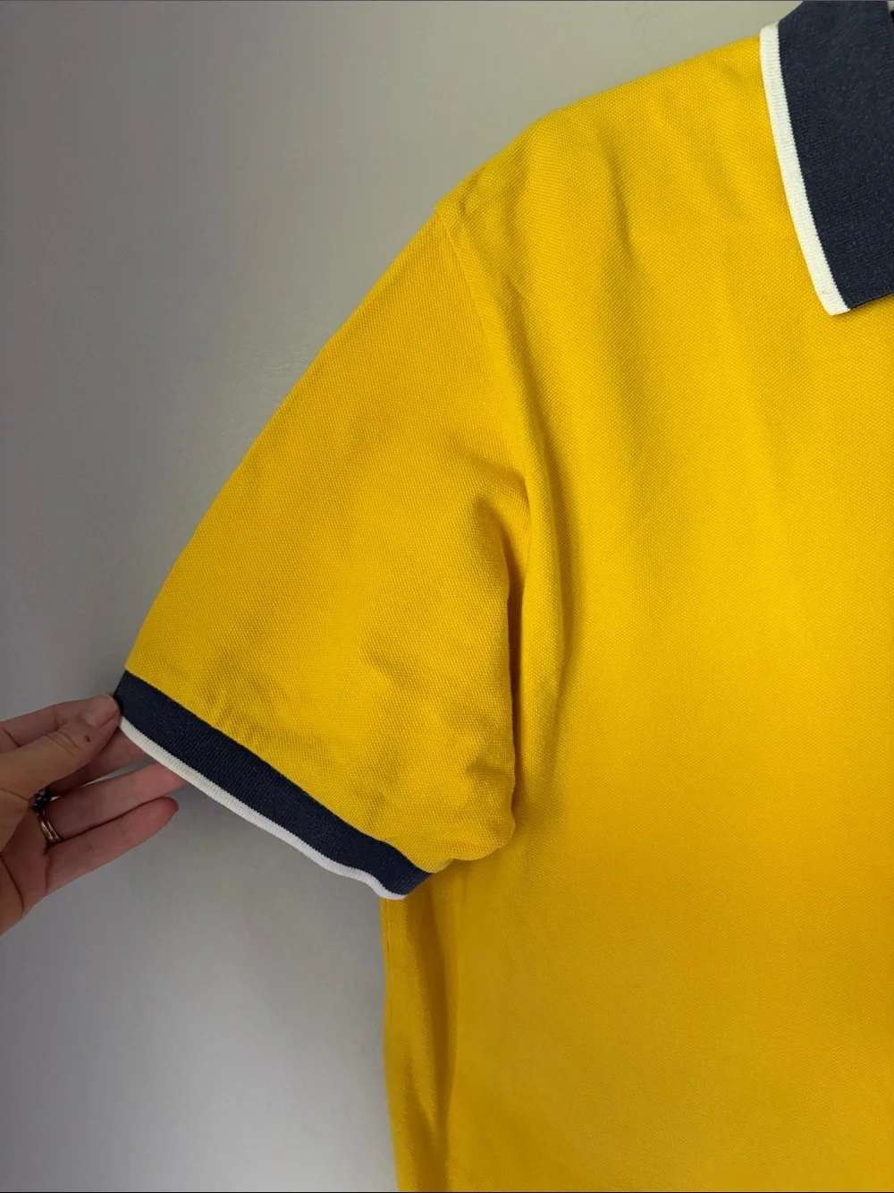 POLO Ralph Lauren RARE Contrast Yellow Blue Stripe Short Sleeve Polo
